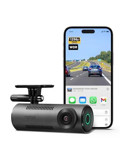 70mai Dash Cam M310, Dash Camera for Cars 1296P QHD, Smart Dash Cam Front Built in WiFi, 130° Wide-Angle FOV, WDR, Night Vision, iOS/Android Mobile App, Loop Recording, Parking Monitor, Time-Lapse