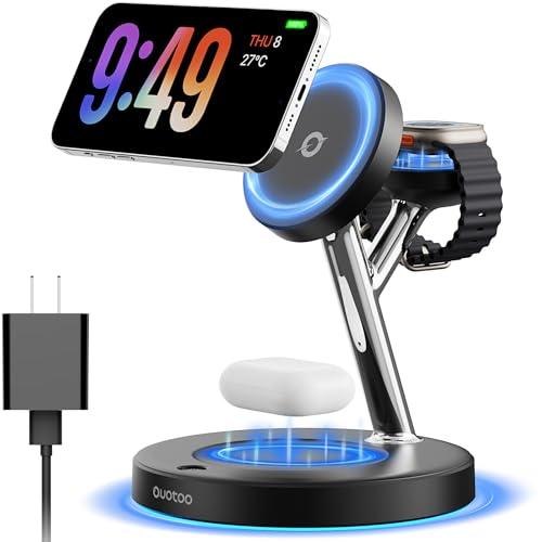 New 3 in 1 Charging Station for Apple Compatible with Magsafe Charger Stand for iPhone 17 16 15 14 13 12 Wireless Charging Station for AirPods Wireless Charger for iWatch Series