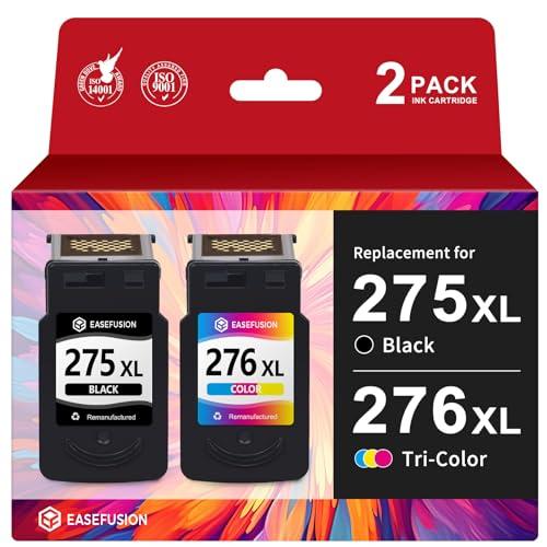EaseFusion 275XL 276XL Replacement for Canon Ink 275 and 276 PG-275 CL-276 Black Color Ink Cartridges Combo Pack Compatible with PIXMA TS3522 TR4720 TR4700 TS3722 TS3500 TR4722 TS3720 TS3520 Printers