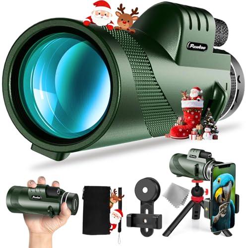 40X60 Monocular Telescope with Smartphone Holder& Tripod, High Power Nitrogen-Filled Monocular for Adults with BAK4 Prism & FMC Lens, HD Monocular Scope for Birdwatching Hiking Concert Travelling