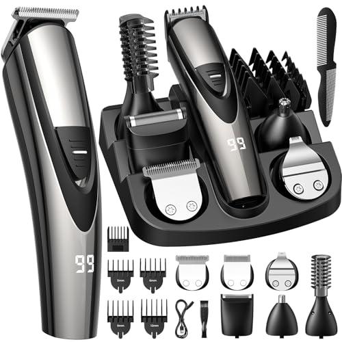 SHPAVVER Beard Trimmer for Men: Professional Barber Hair Clippers - 12-in-1 Cordless Grooming Kit - Waterproof Electric Razor with Turbo Speed & Precision Blades